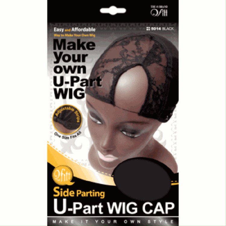 M&M Headgear QFitt U-Part Wig Cap Side Parting #5014 Black