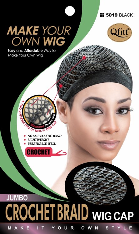 QFitt Premium Micro Crochet Braid Wig Cap Regular #5019 - # Black