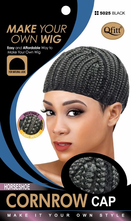 QFitt Cornrow Cap Horseshoe Black #5025