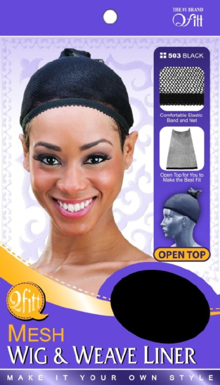 QFitt Open Top Mesh Wig & Weave Liner Black #503 - # Black