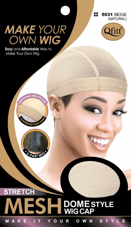 QFitt Stretch Mesh Dome Style Wig Cap Beige (Natural) #5031 - # Beige