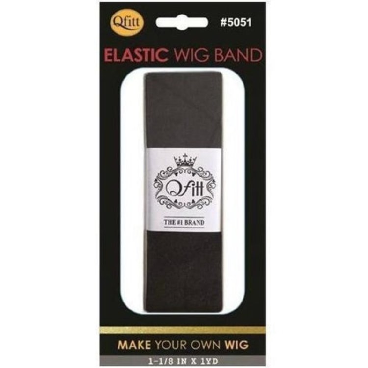 M&M Headgear QFitt 118 x 1 Yd Elastic Wig Band Black #5051