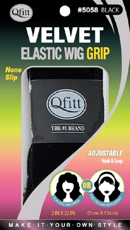 QFitt Velvet Elastic Wig Grip Black #5058 - # Black