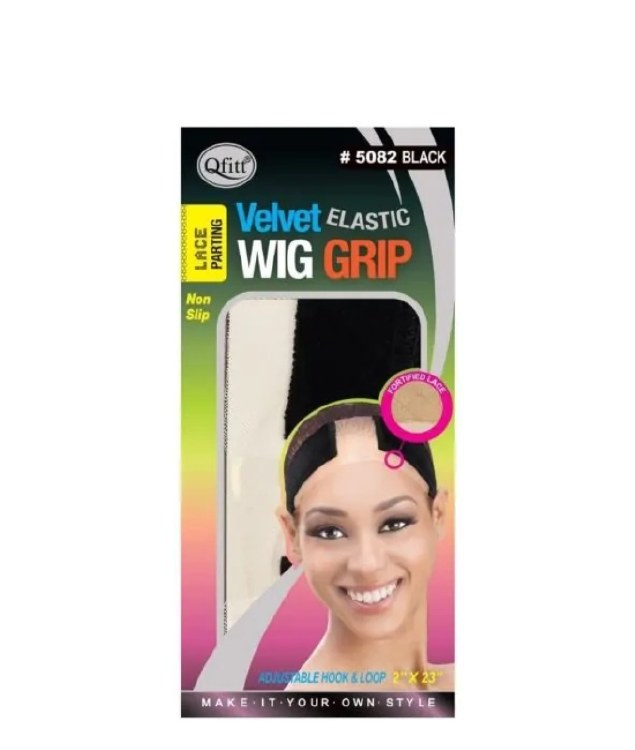 QFitt Velvet Elastic Wig Grip Black #5082