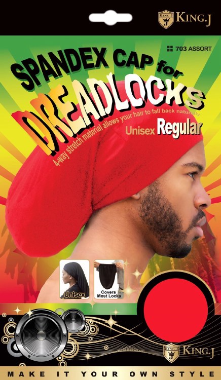 King J Spandex Dreadlocks Cap Regular Assorted Colors #703