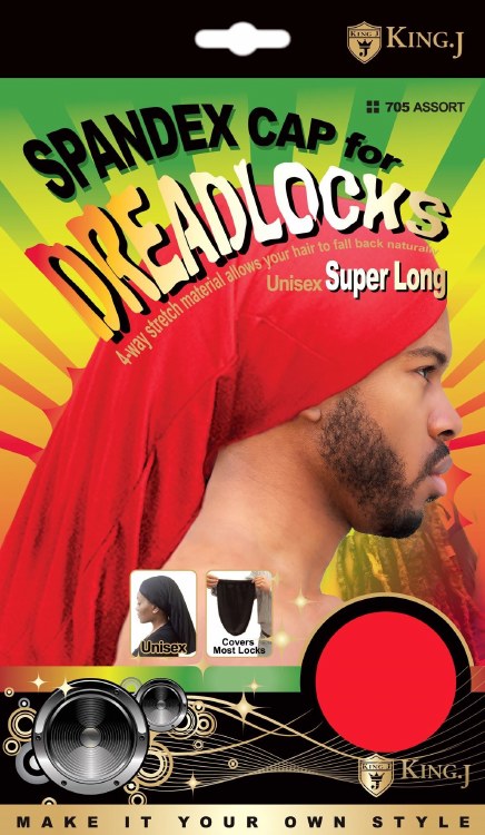 King J Spandex Dreadlocks Cap Super Long Assorted Colors #705