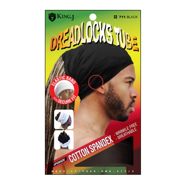 King J Spandex Dreadlocks Tube #711 - Black