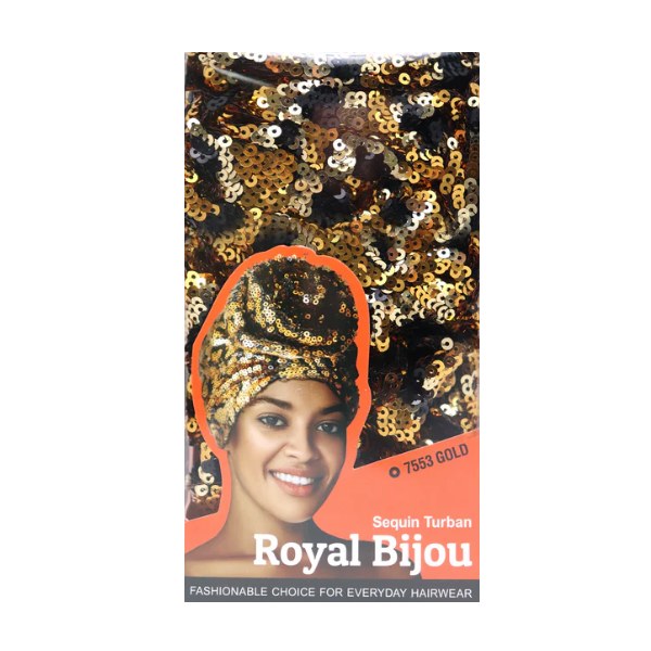 Royal Bijou Sequin Turban #7553 - Gold