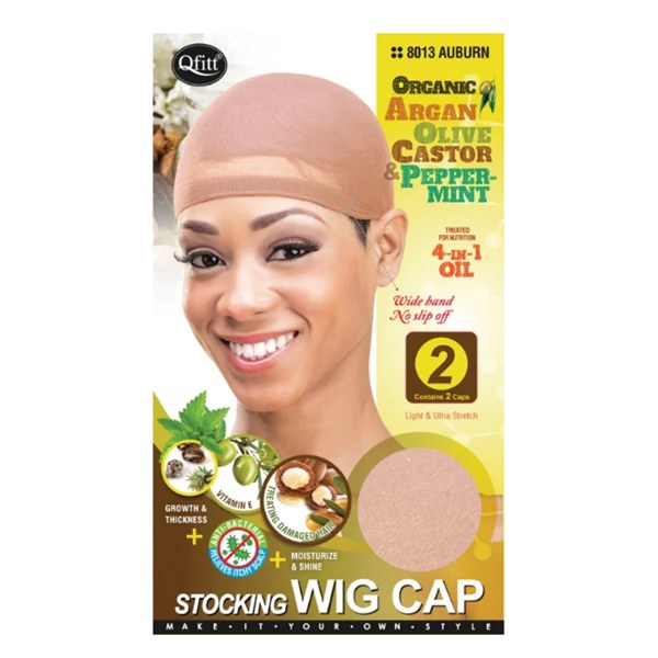 Qfitt Stocking Wig Cap - 2caps #8013 - Auburn