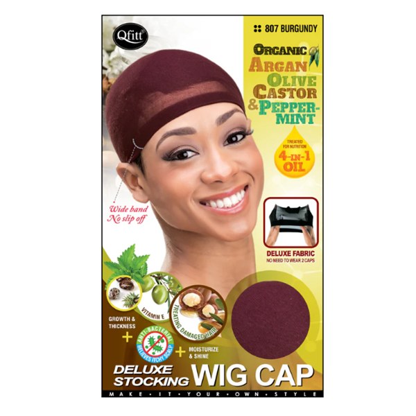 QFitt Deluxe Stocking Wig Cap #807 - Burgundy