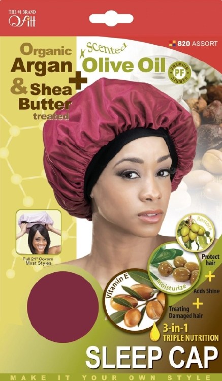 QFitt Organic Argan & Shea Butter Sleep Cap Assorted Colors #820