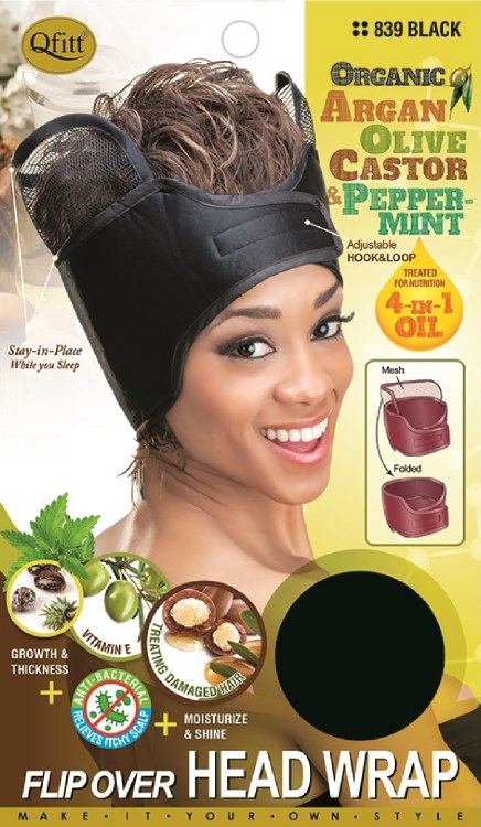 QFitt Flip Over Head Wrap Black #839