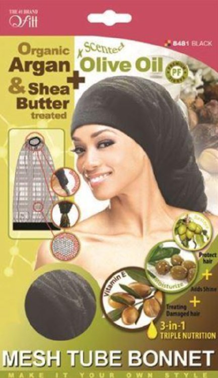 QFitt Mesh Tube Bonnet Black #8481