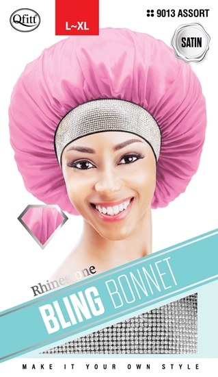 QFitt Bling Bonnet Rhinestone Satin #9013 Assorted Colors LXL