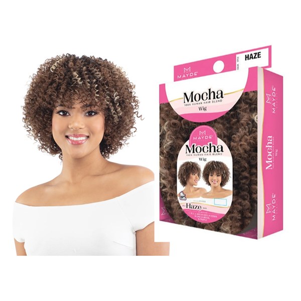 Mayde Mocha 100% Human Hair Blend Wig - Haze #2