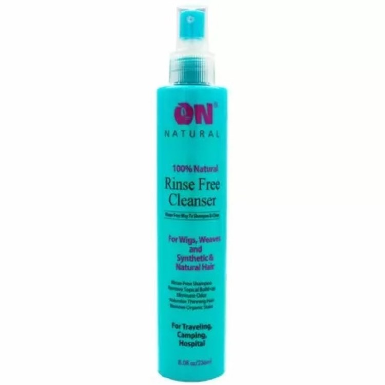 ON Natural Rinse-Free Cleanser for Wigs, Weaves and Synthetic & Natural Hair 8oz