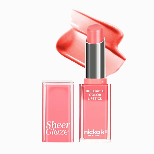 Nicka K Sheer Glaze Lipstick #LSSG08 - Peony Pink
