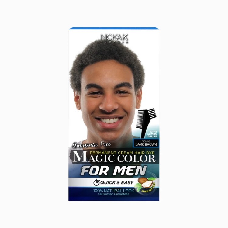 Nicka K Magic Color for Men Permanent Cream Hair Dye #TCM03 Dark Brown