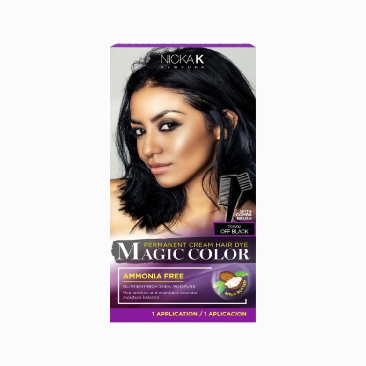 Nicka K Magic Color For Women Permanent Cream Hair Dye #TCW02 Off Black