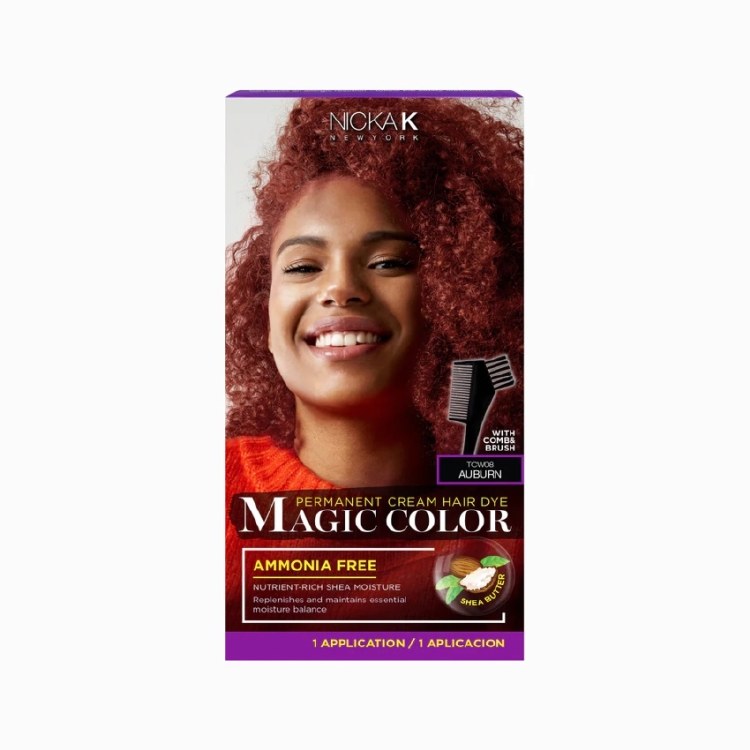 Nicka K Magic Color For Women Permanent Cream Hair Dye #TCW08 Auburn