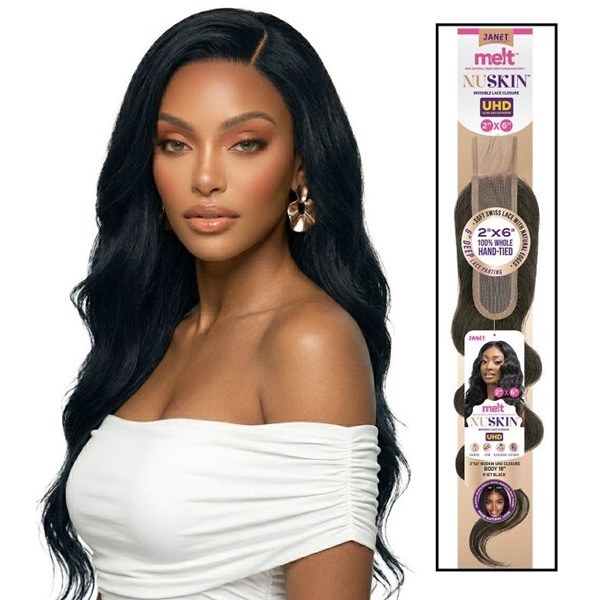 Melt Nuskin UHD 2x6 Lace Closure - Body - 10 Inch # Jet Black