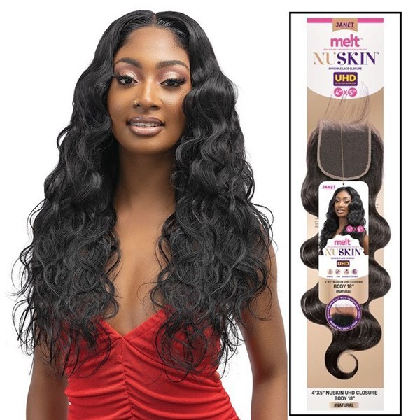 Melt Nuskin UHD 4x5 Lace Closure - Body - 10 Inch # Natural Black