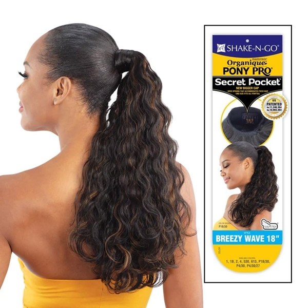 Organique Pony Pro Secret Pocket Ponytail - Breezy Wave 18 Inch - # 1