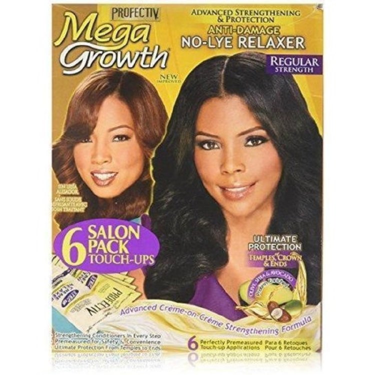 Profectiv Mega Growth therapeutic No-Lye Relaxer REGULAR 6 Salon Pack Touch-Ups