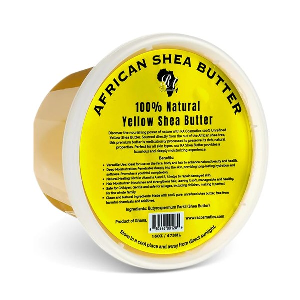 RA African 100%  Natural Yellow Shea Butter 16oz