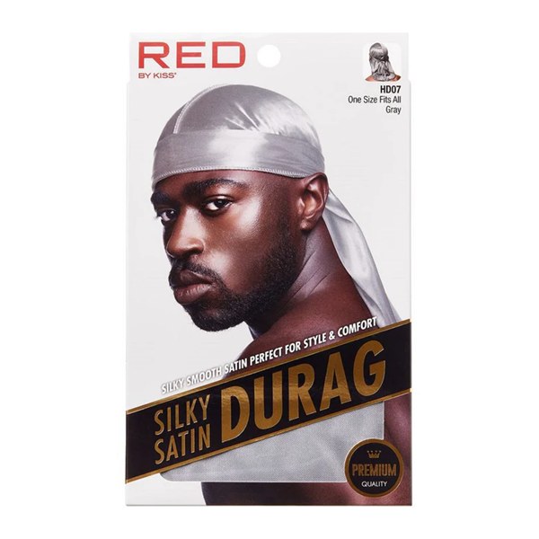 Red Silky Satin Durag #HDUP07 - Gray