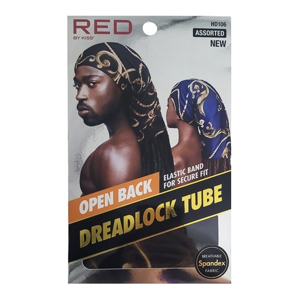 Red Open Back Dreadlock Tube Cap #HD106 - Assorted