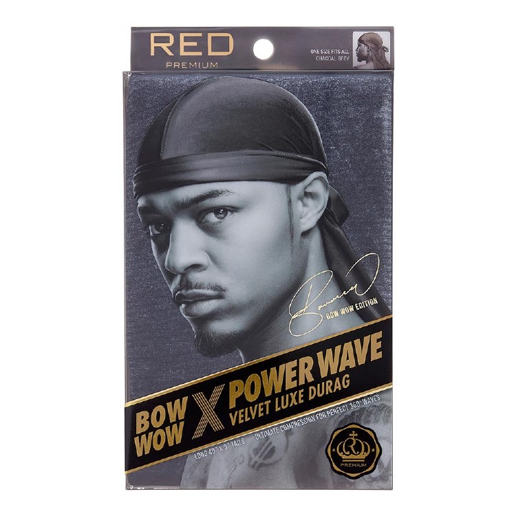 Red by Kiss Bow Wow x Power Wave Velvet Luxe Durag #HD71 - Black