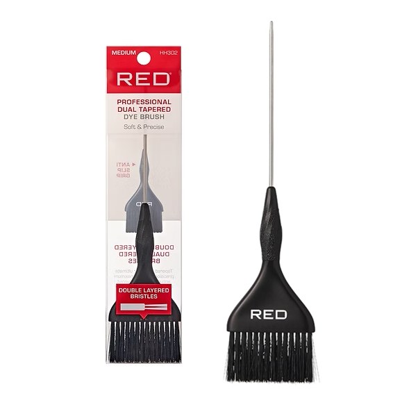 Red Professional Dual Tapered Hair Dye Brush #HH302