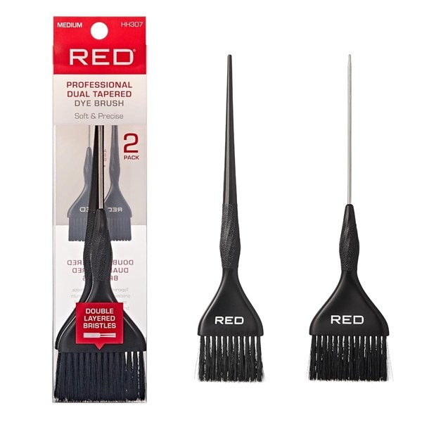 Red Professional Dual Tapered Hair Dye Brush #HH307