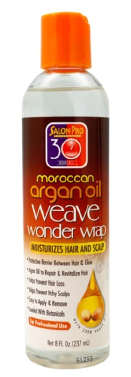 Salon Pro 30 Second Moroccan Argan Oil Weave Wonder Wrap 8oz Clear