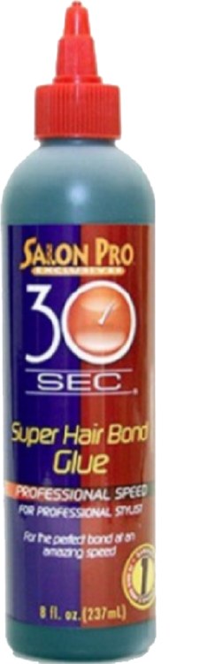 Salon Pro 30 Second Super Hair Bonding Glue 8oz Black