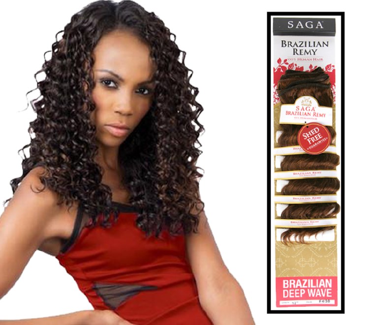 Saga Brazilian Remy Deep Wave 12 Inch - # 2