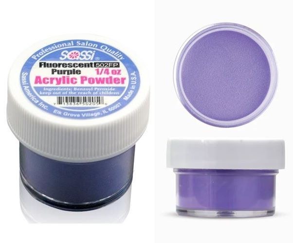Sassi Dip & Acrylic Color Powder - #502FP - 1/4oz - Fluorescent Purple