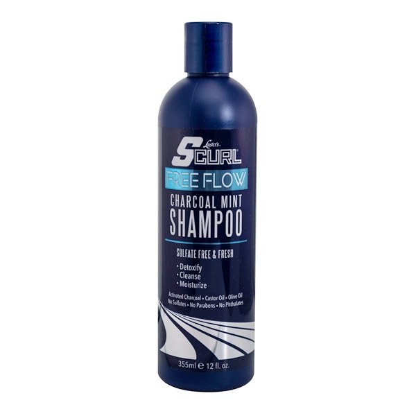 SCurl Free Flow Charcoal Mint Shampoo 12oz