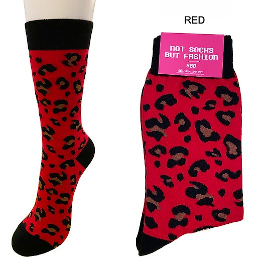 SGB Socks - Leopard Print - Red