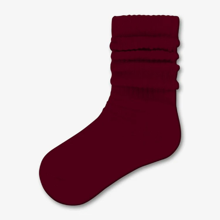 SGB Slouch Socks - Solid Color - Burgandy