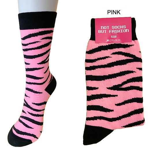 SGB Socks - Zebra Print - Light Pink