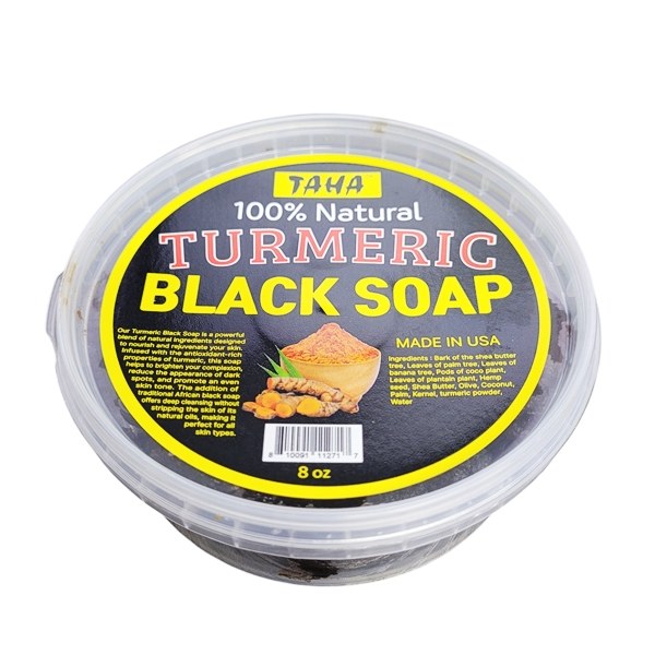 TAHA 100% Natural Turmeric Black Soap 8oz
