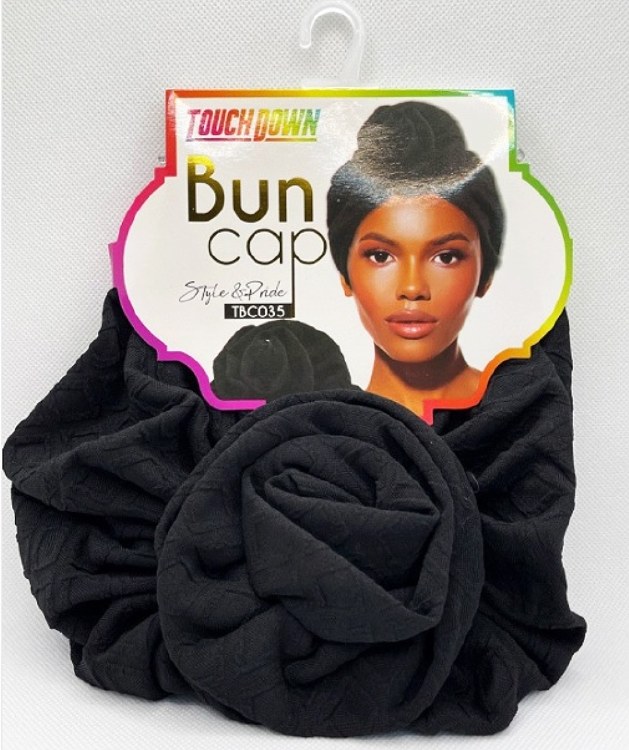 TouchDown Self-Styled Bun Cap Wooven Black #TBC035