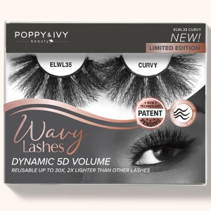 Poppy & Ivy 5D Wavy Eyelashes - #ELWL35 - Curvy