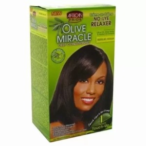 African Pride Olive Miracle Deep Conditioning No-Lye Relaxer, Regular Kit