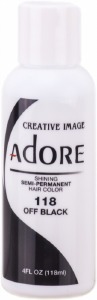 Additional picture of Adore Semi-Permanent Hair Color - 118 - Off Black - 4oz
