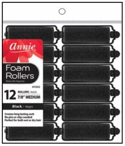 Foam Rollers Medium 12ct, Black #1062