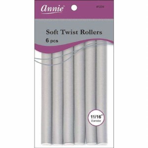 Annie Soft Twist Rollers - 7" - 6 Pack - #1204 - Gray