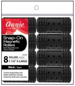 Annie Snap-On Magnetic Rollers - X-Large - 8 Pack - #1231 - Black